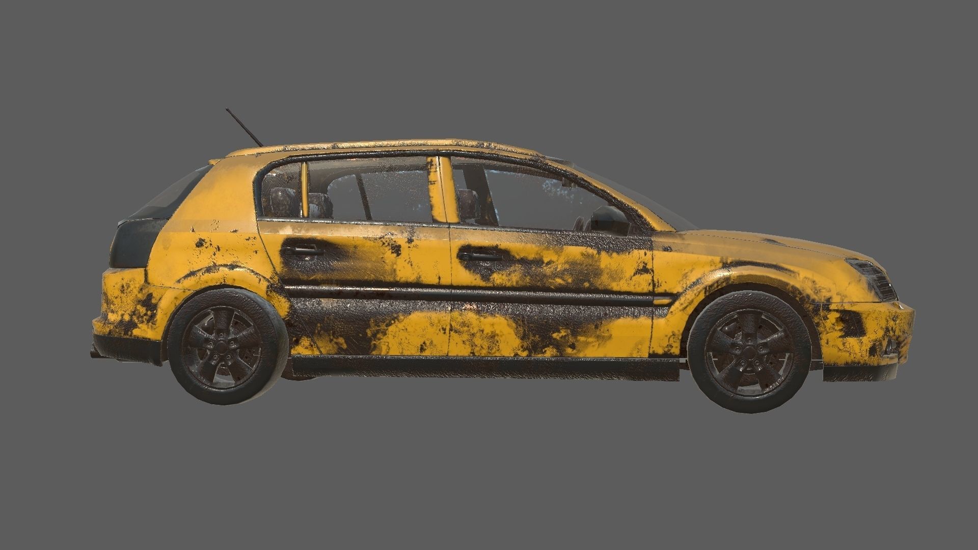 abandoned cars destroyed vehicles Low-poly 3D model_40