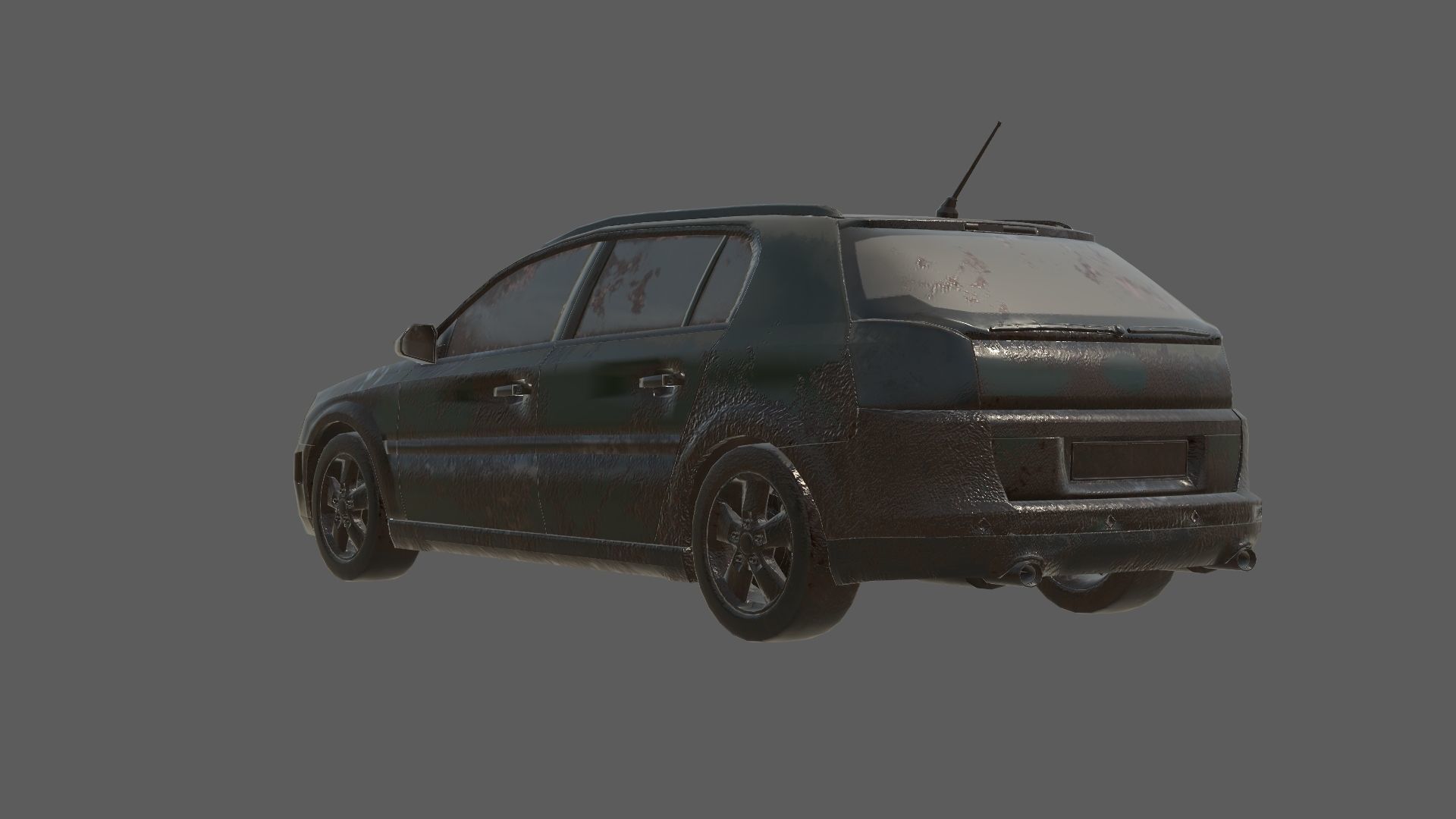 abandoned cars destroyed vehicles Low-poly 3D model_14