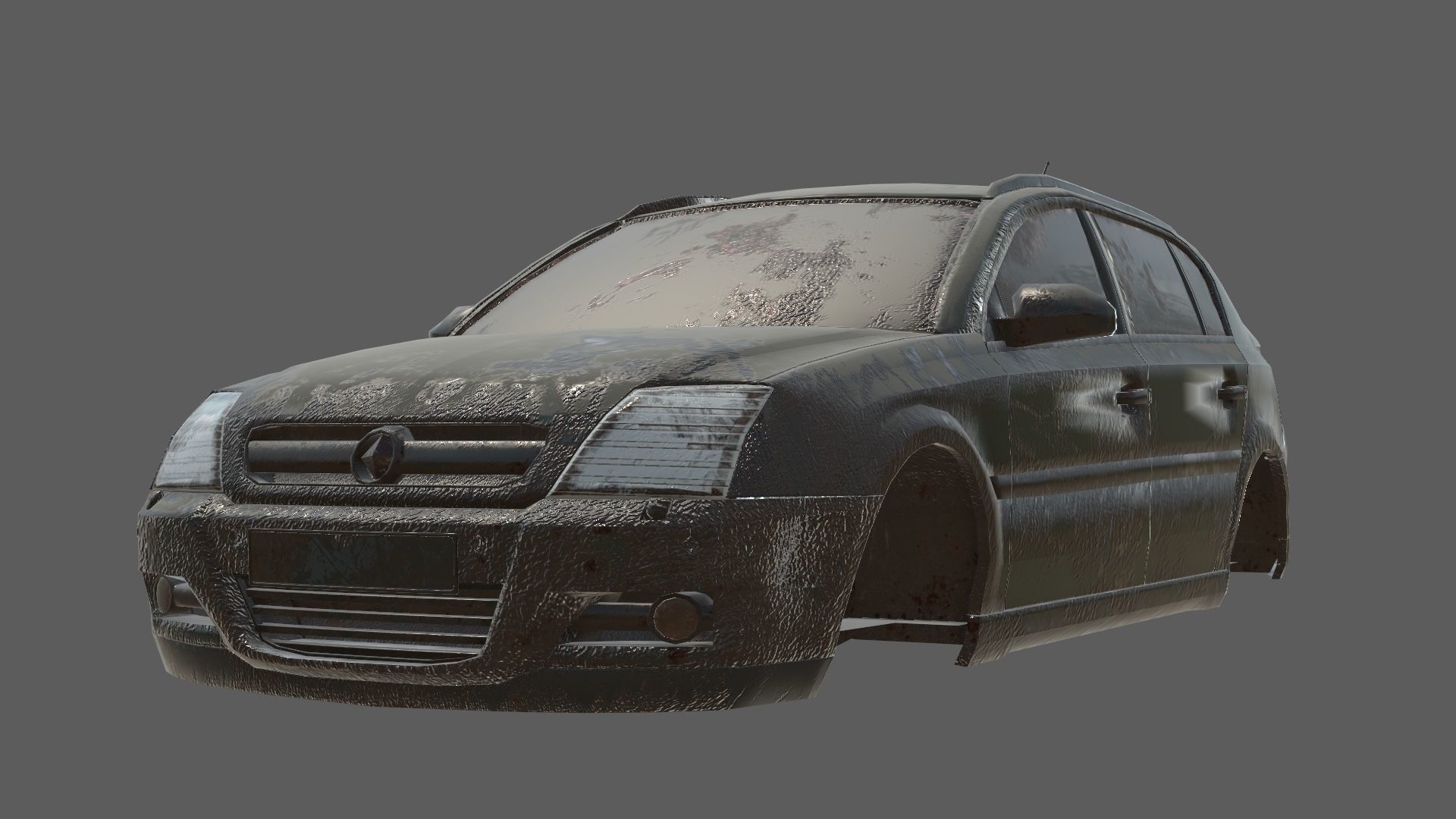 abandoned cars destroyed vehicles Low-poly 3D model_22