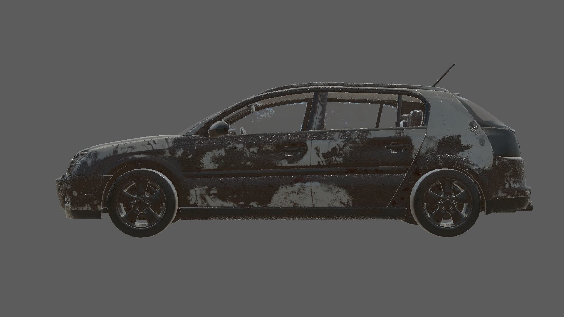 abandoned cars destroyed vehicles Low-poly 3D model_24