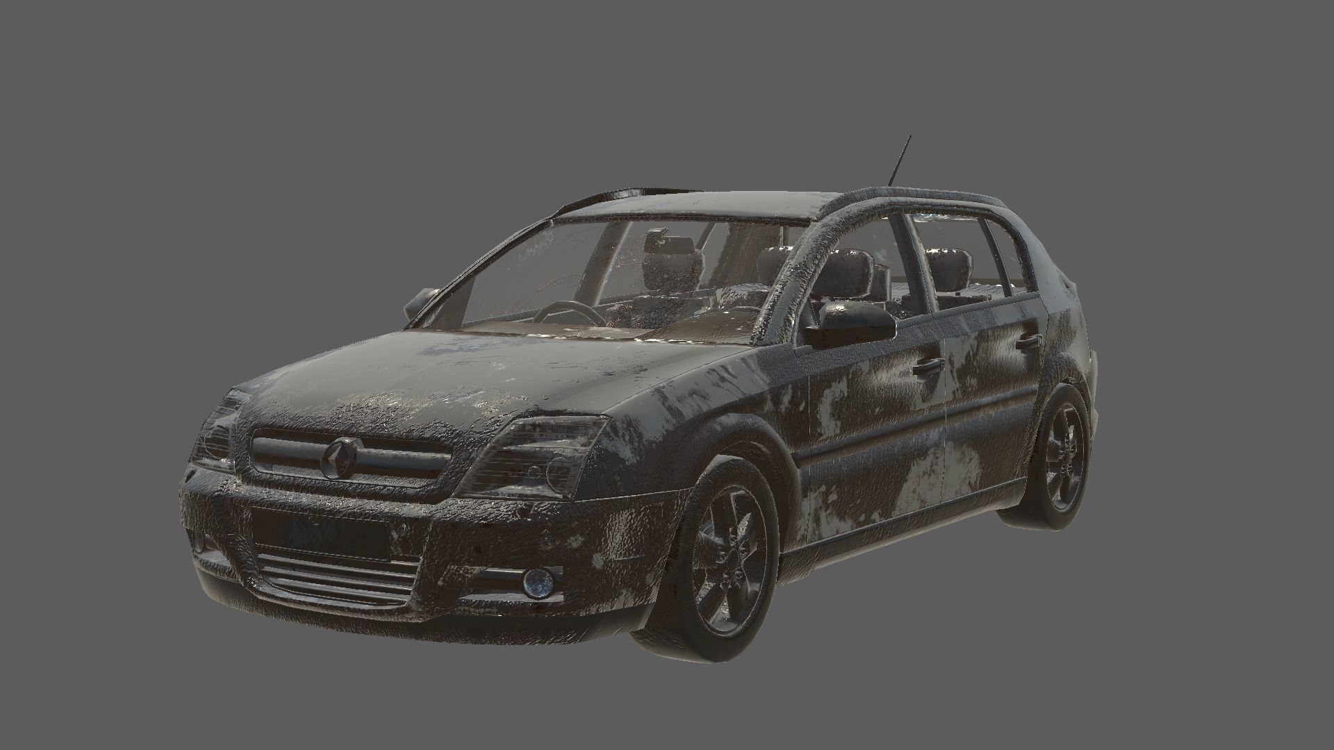 abandoned cars destroyed vehicles Low-poly 3D model_23