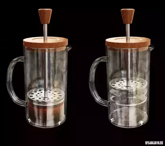 Elegant French Press 3D Model