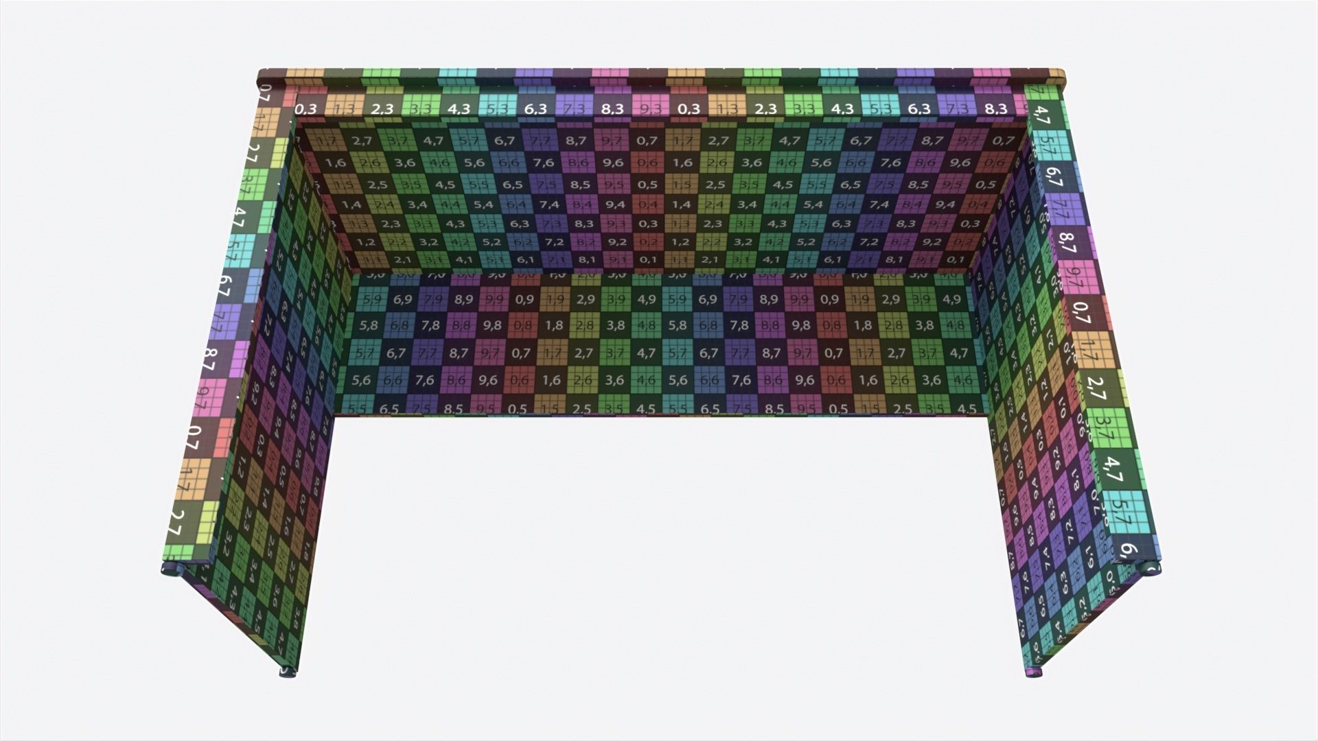 Study Desk Wooden Simple 3D model_8