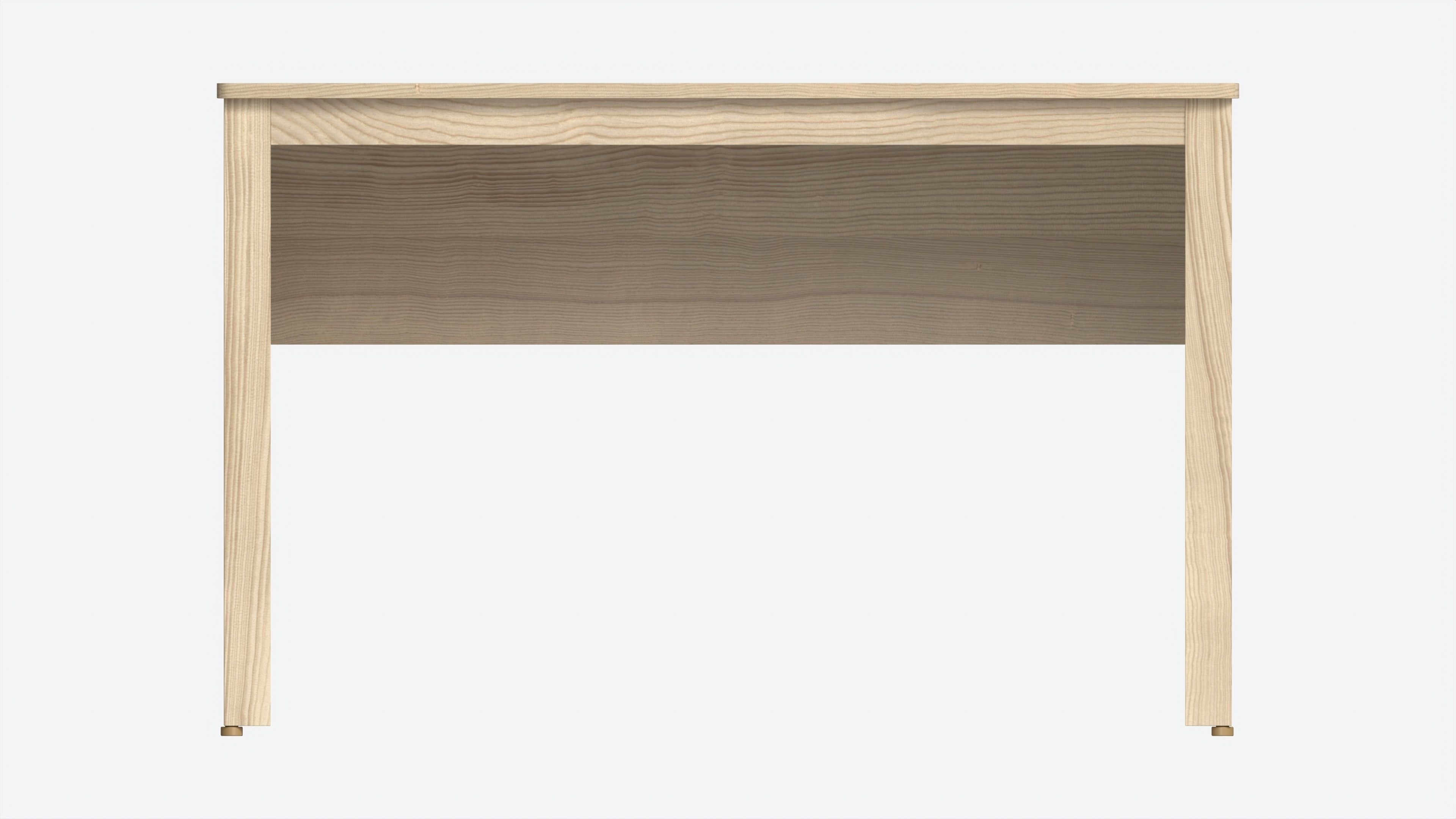 Study Desk Wooden Simple 3D model_4