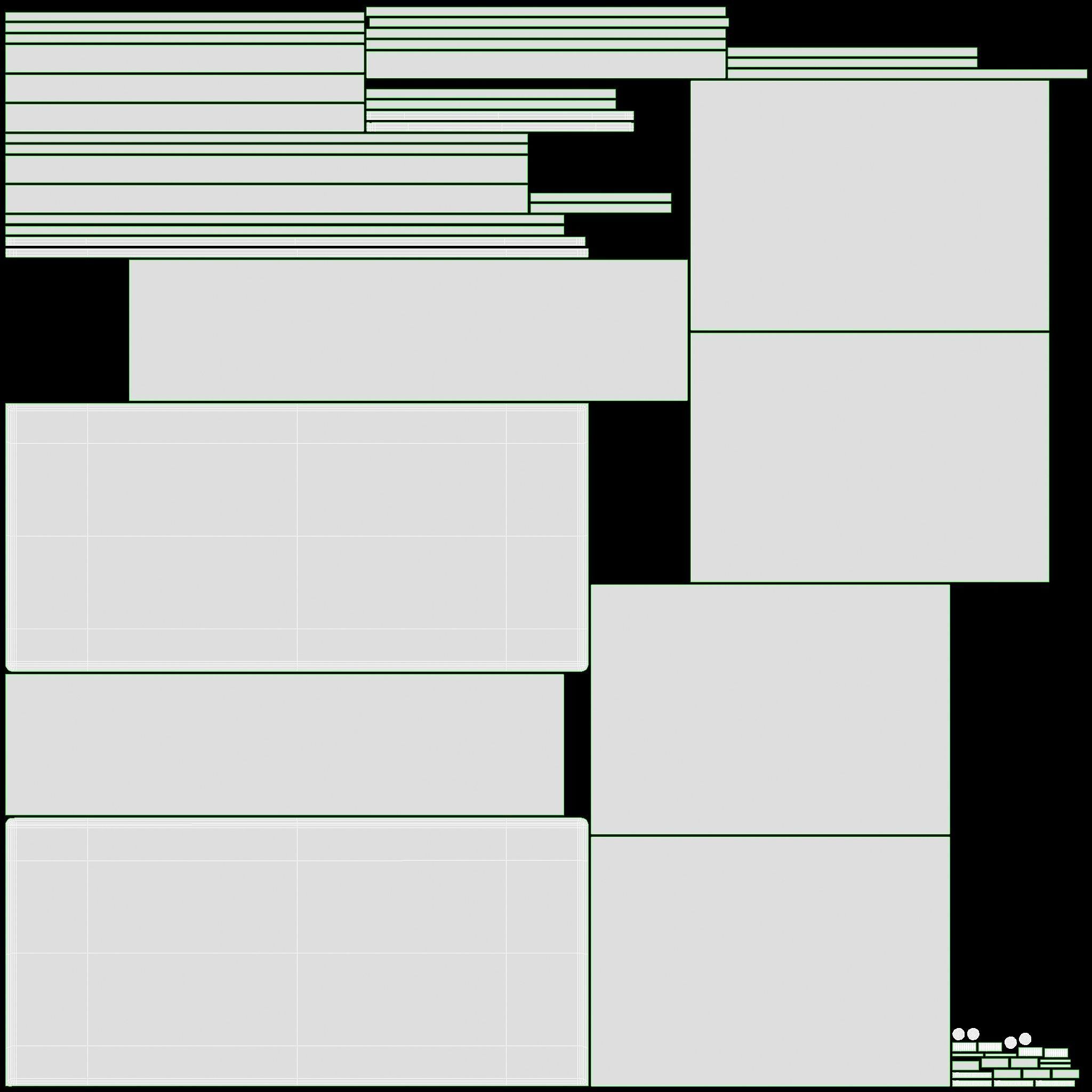 Study Desk Wooden Simple 3D model_10