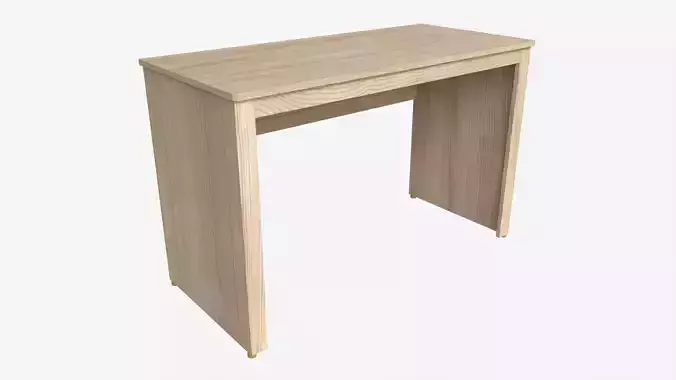 Study Desk Wooden Simple 3D model
