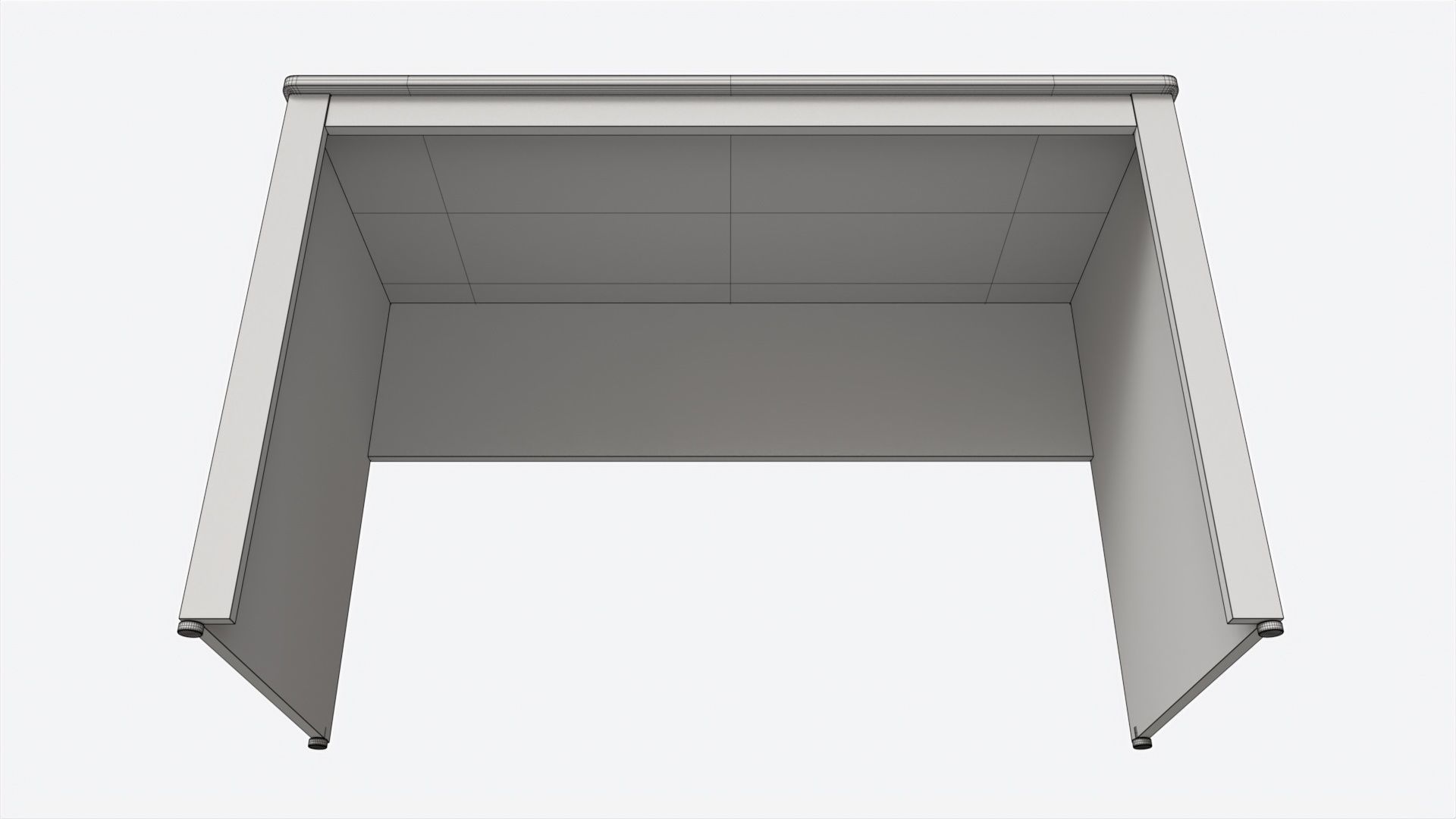 Study Desk Wooden Simple 3D model_6