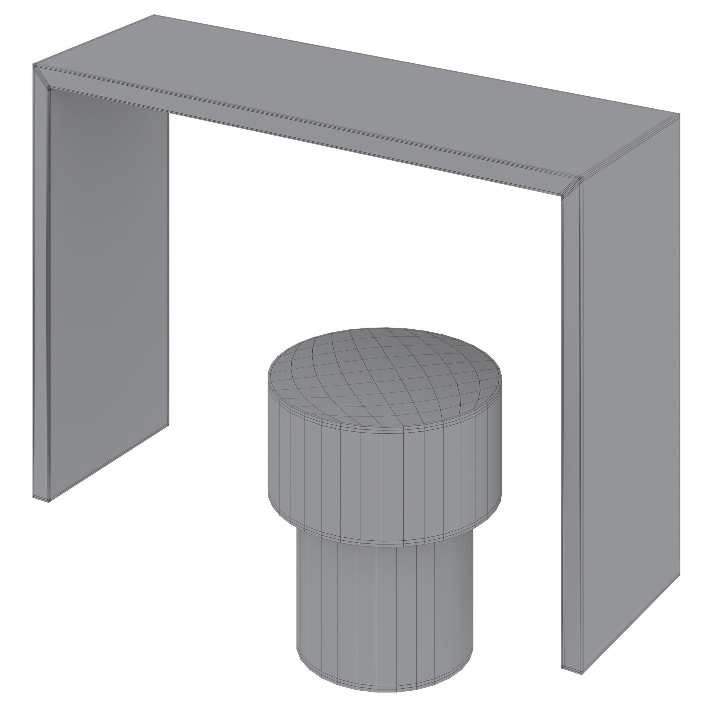 Elements console and stool by Ethnicraft 3D model_3