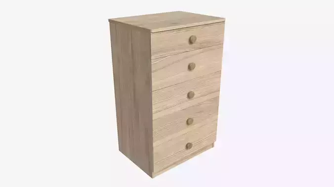 Tall Children 5-drawer Dresser 3D model
