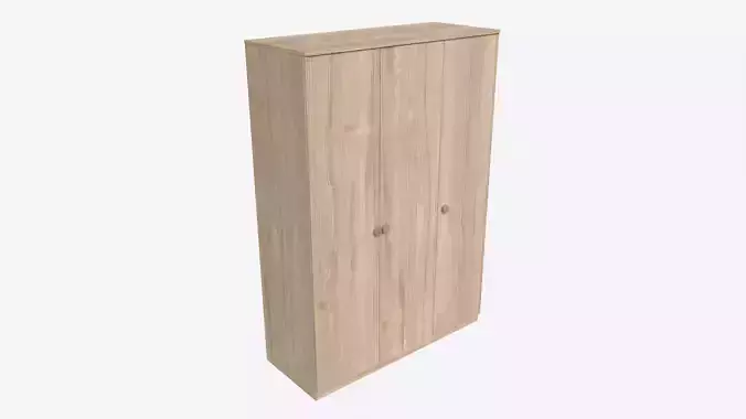 Wardrobe 3-door Wooden 3D model