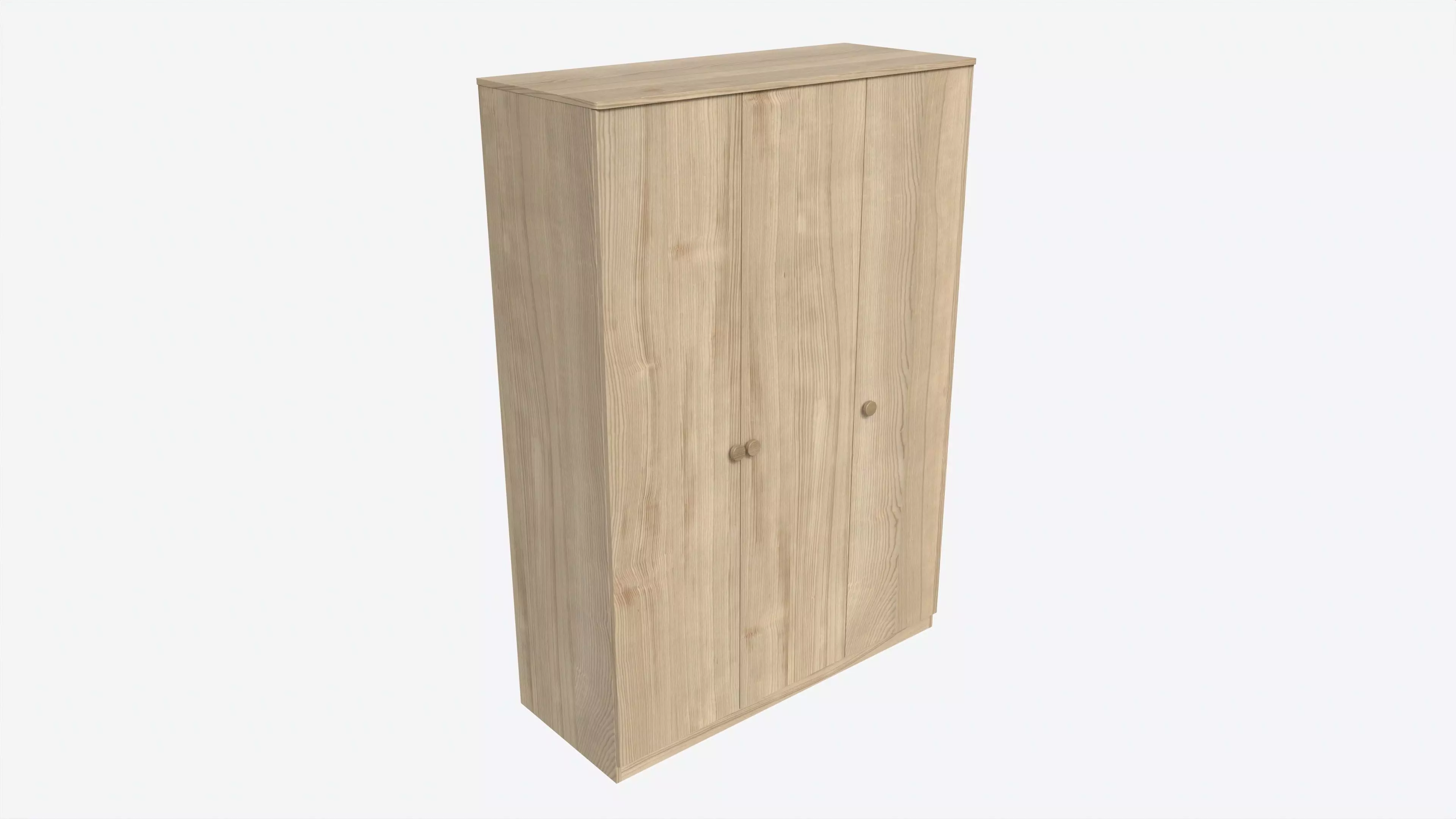 Wardrobe 3-door Wooden 3D model