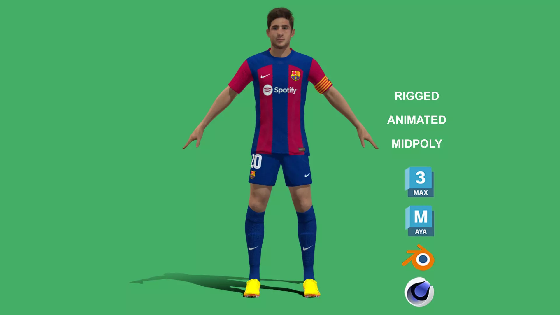 3D Rigged Sergi Roberto Barcelona 2024 3D model