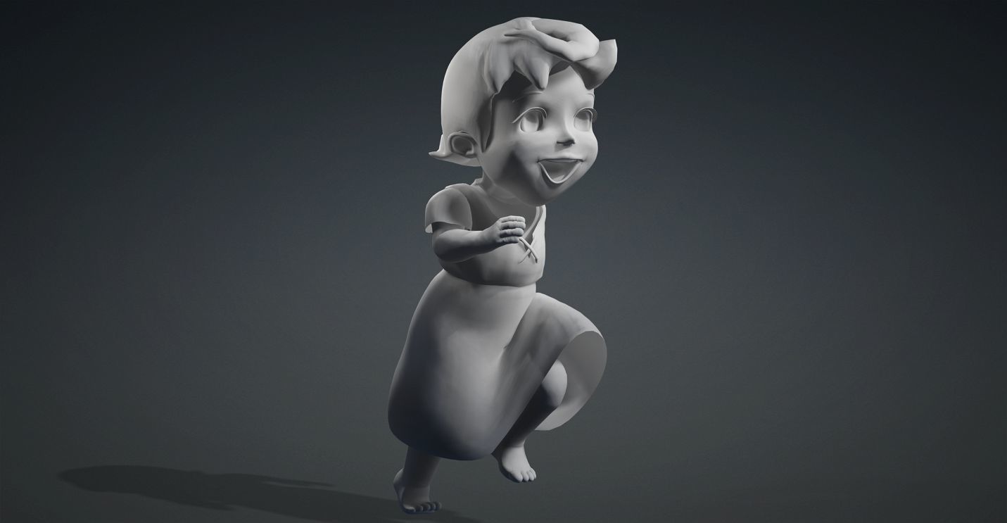Heidi Girl of the Alps renderable Low-poly 3D model_2