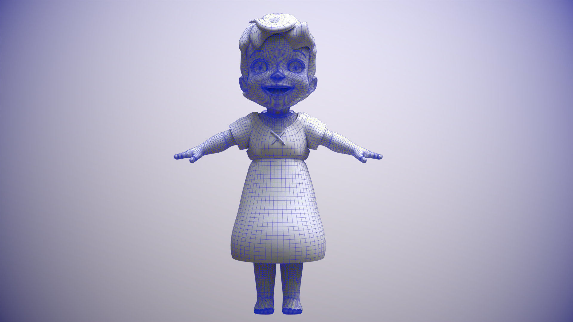 Heidi Girl of the Alps renderable Low-poly 3D model_9