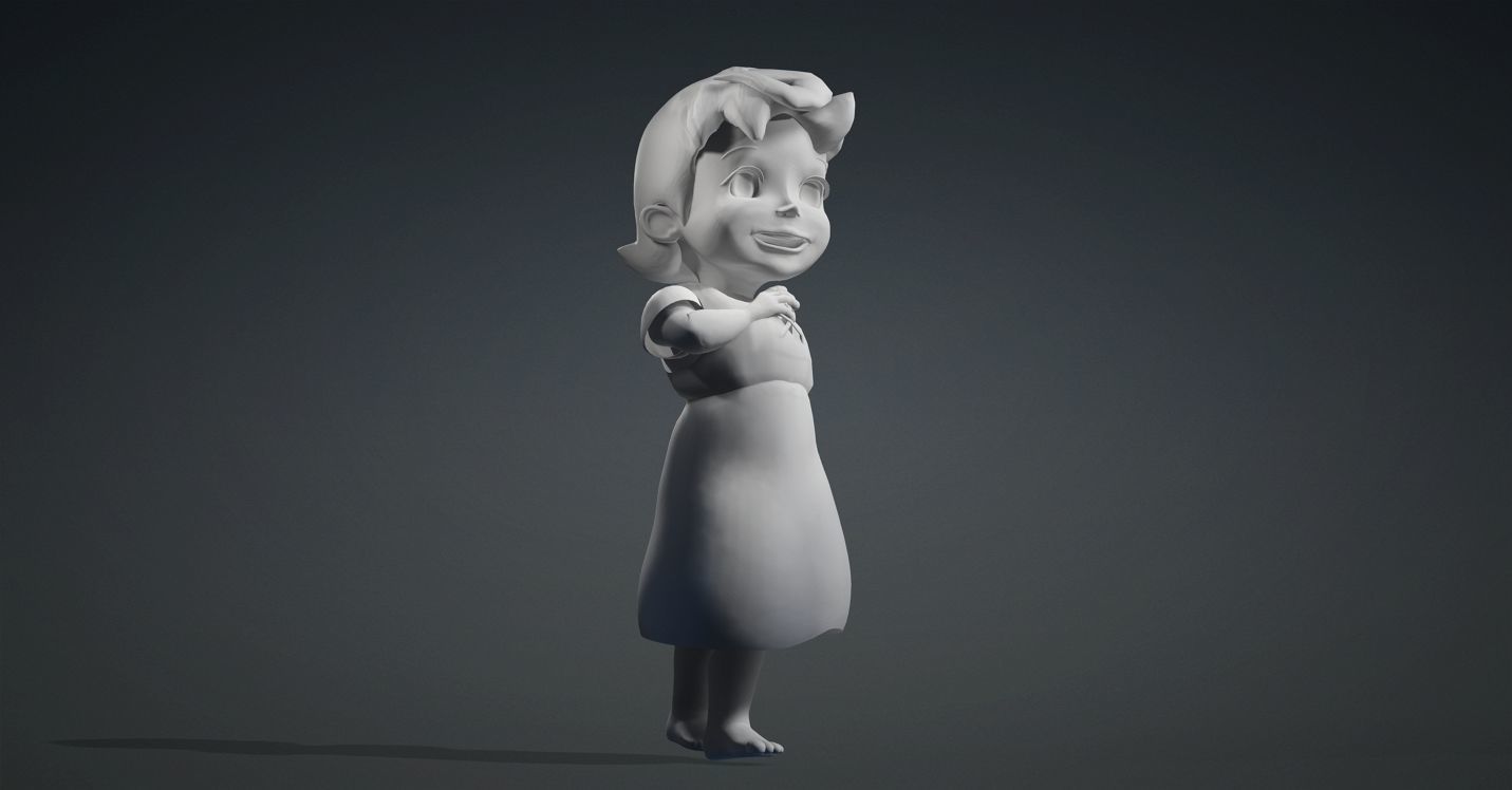 Heidi Girl of the Alps renderable Low-poly 3D model_16