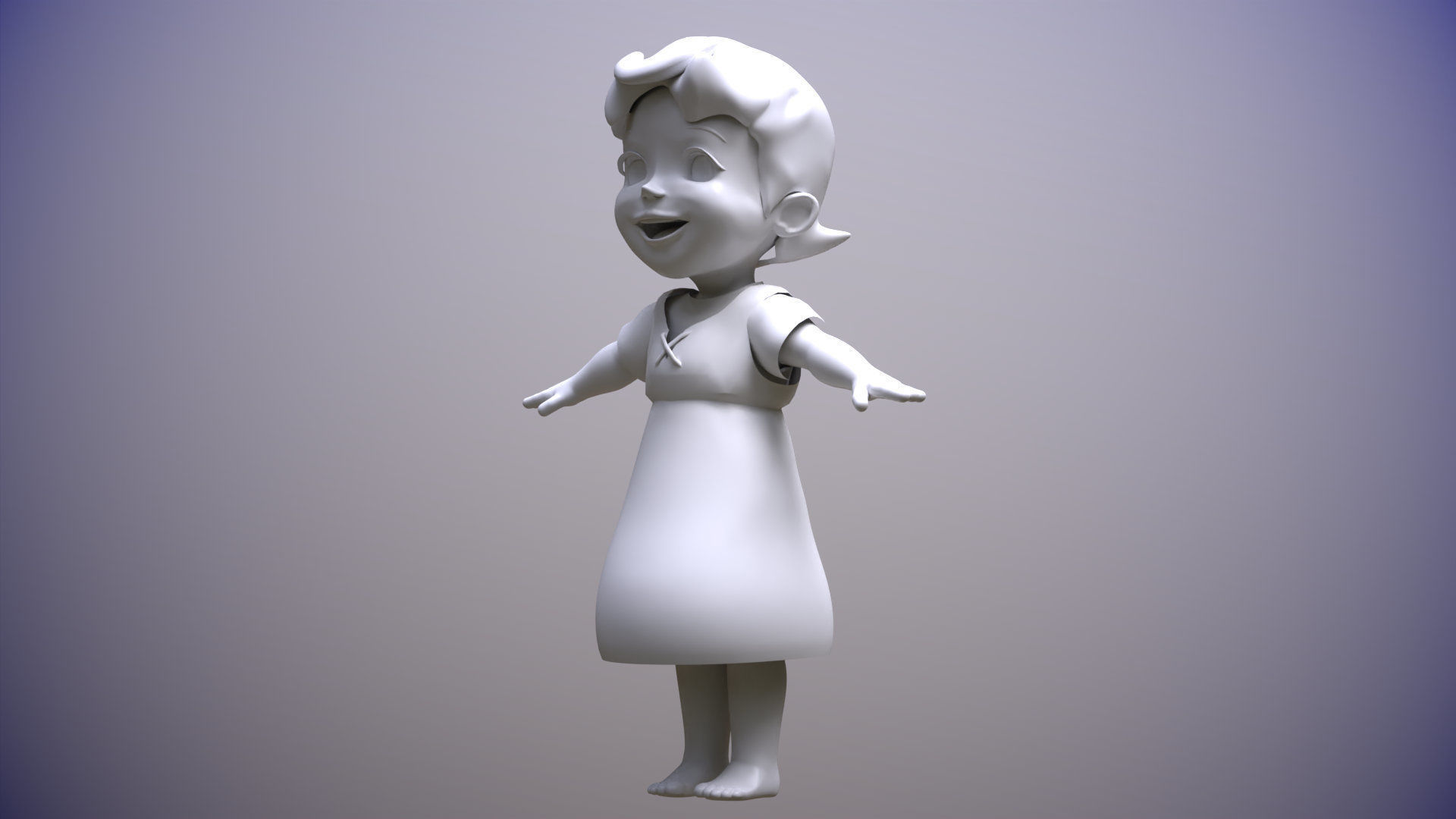 Heidi Girl of the Alps renderable Low-poly 3D model_11