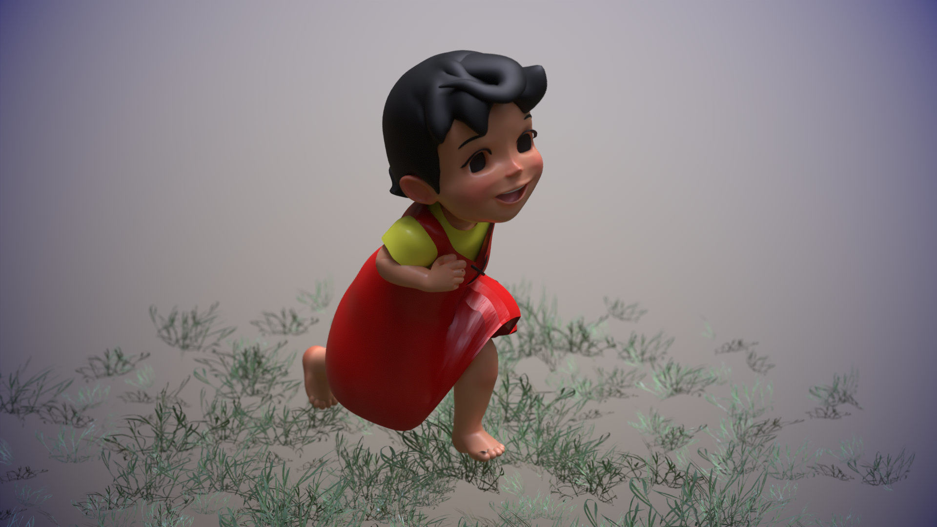 Heidi Girl of the Alps renderable Low-poly 3D model_3