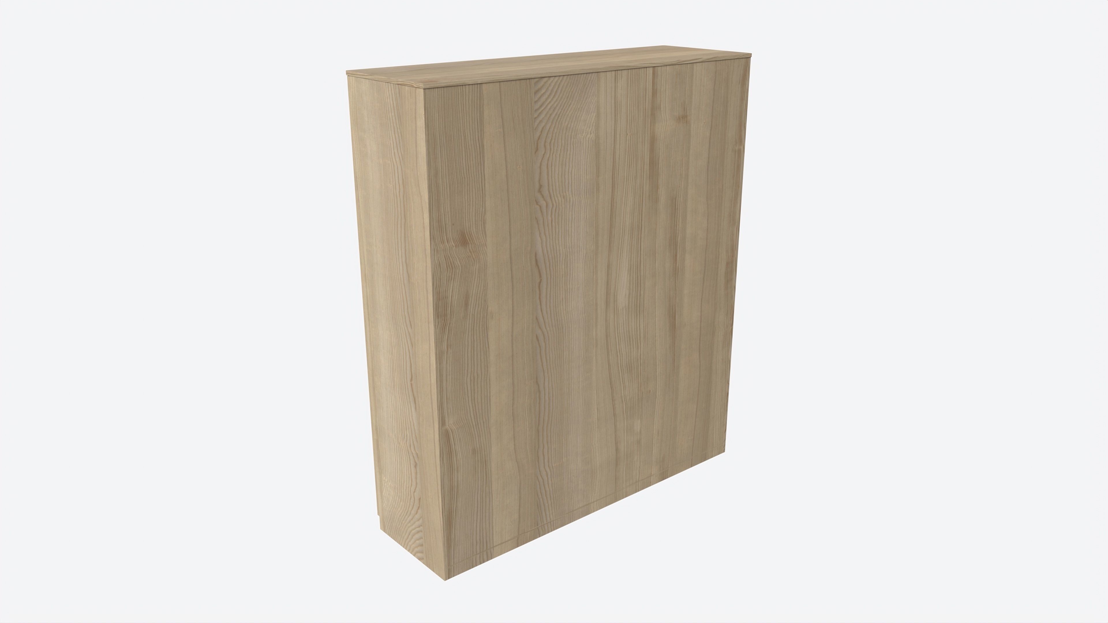 Wardrobe 4-door Wooden with Mirrors 3D model_3