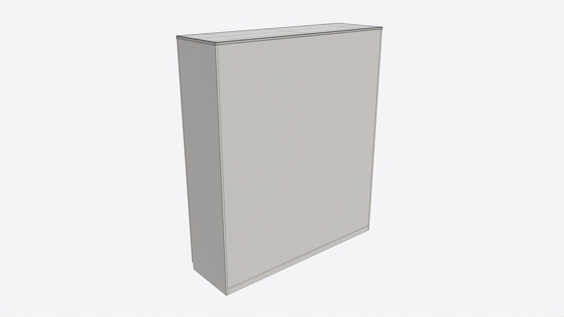 Wardrobe 4-door Wooden with Mirrors 3D model_7