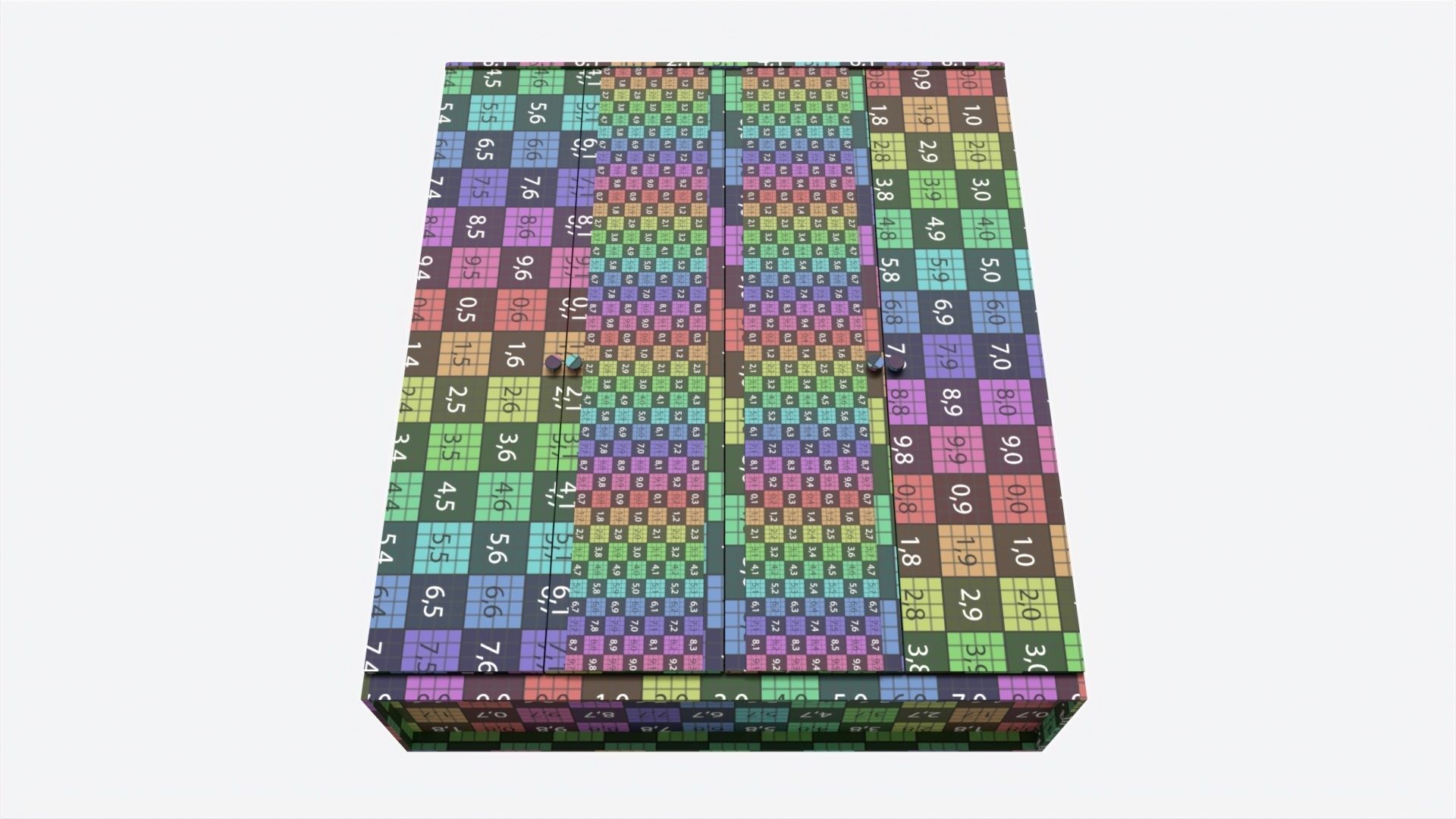 Wardrobe 4-door Wooden with Mirrors 3D model_8