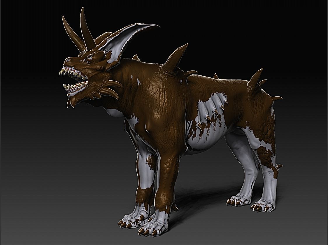 Demon with a goat head 3D model_4