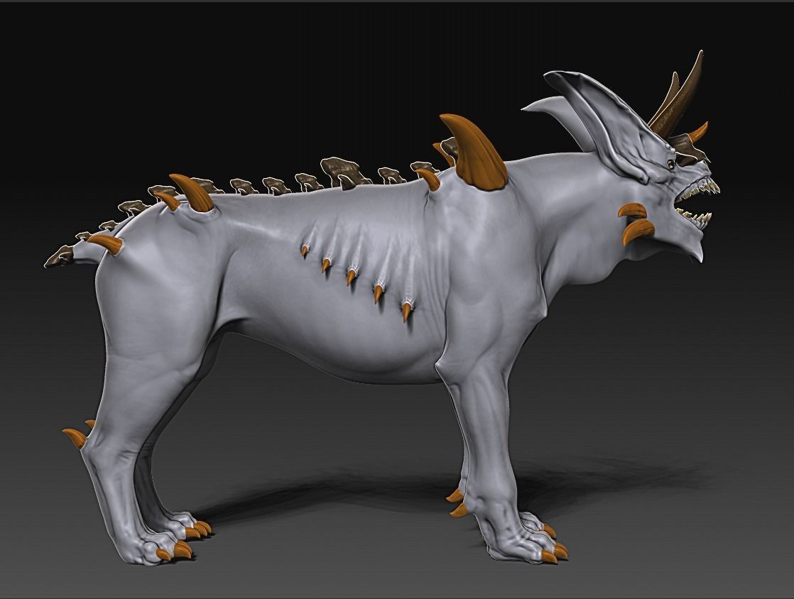 Demon with a goat head 3D model_7