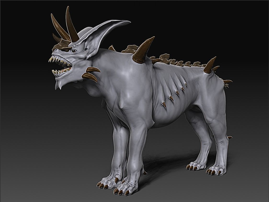 Demon with a goat head 3D model_2