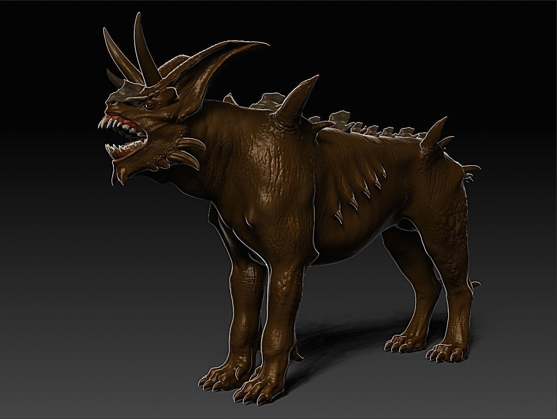 Demon with a goat head 3D model_3