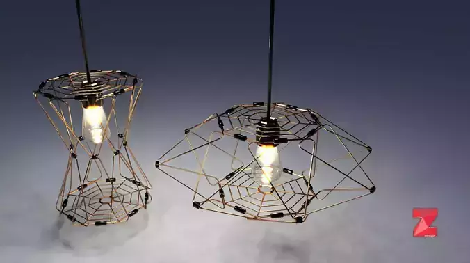 cage adjustable light fixture 3D model