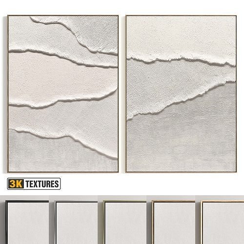 Plaster Two Photo Frame 442 Low-poly 3D model