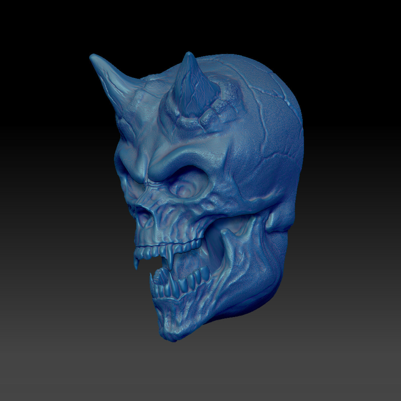 Vampire Skull Portrait for the Wall 3D Model File 3D print model_4