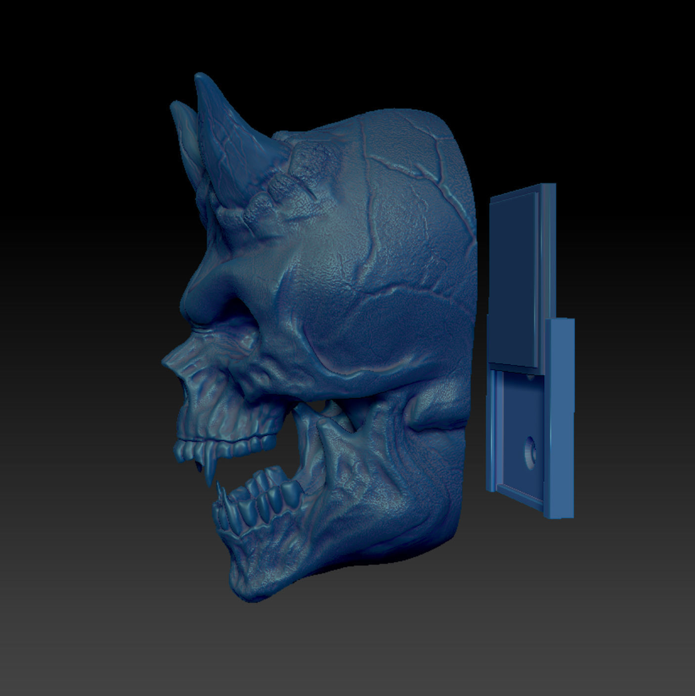 Vampire Skull Portrait for the Wall 3D Model File 3D print model_5