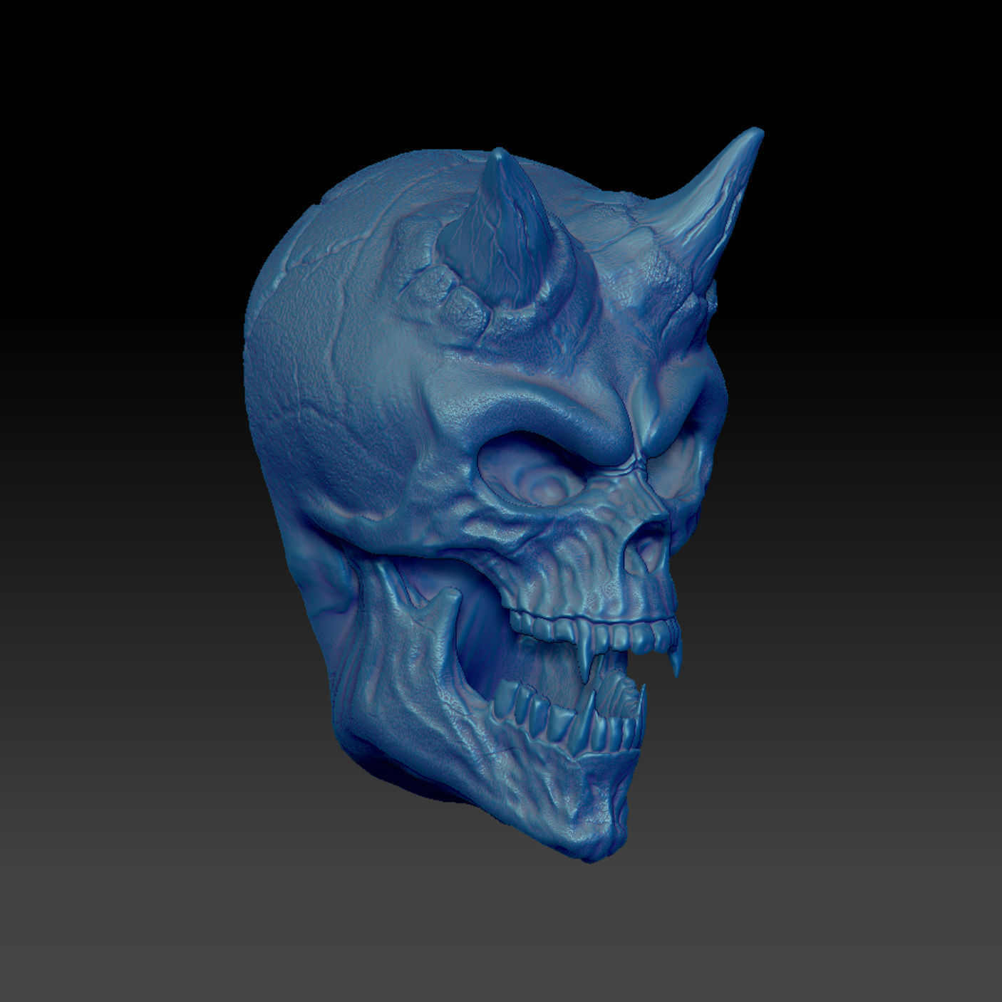 Vampire Skull Portrait for the Wall 3D Model File 3D print model_3