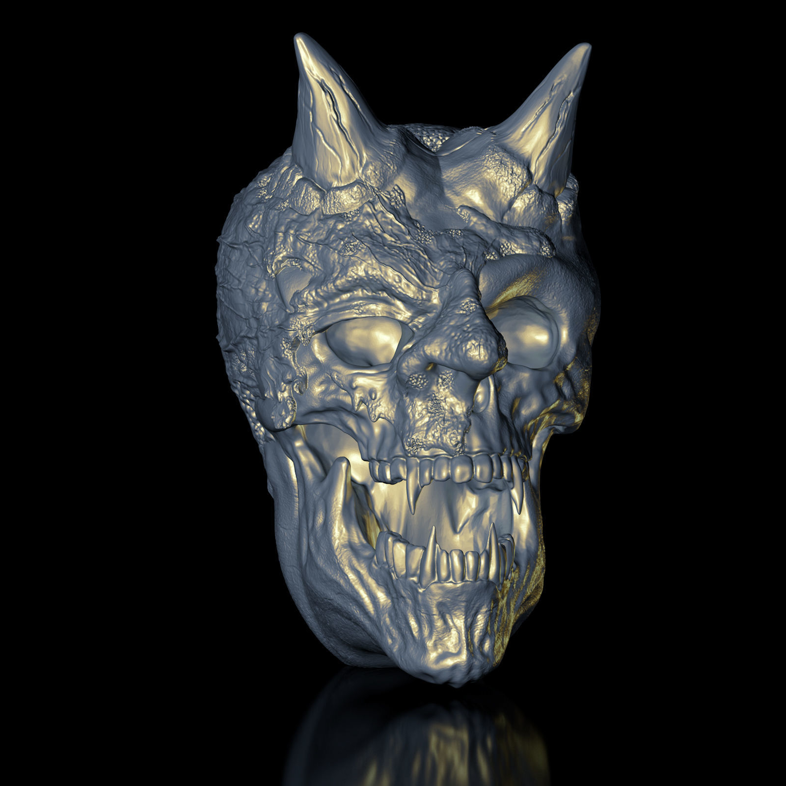 Vampire Skull Portrait for the Wall 3D Model File 3D print model_1