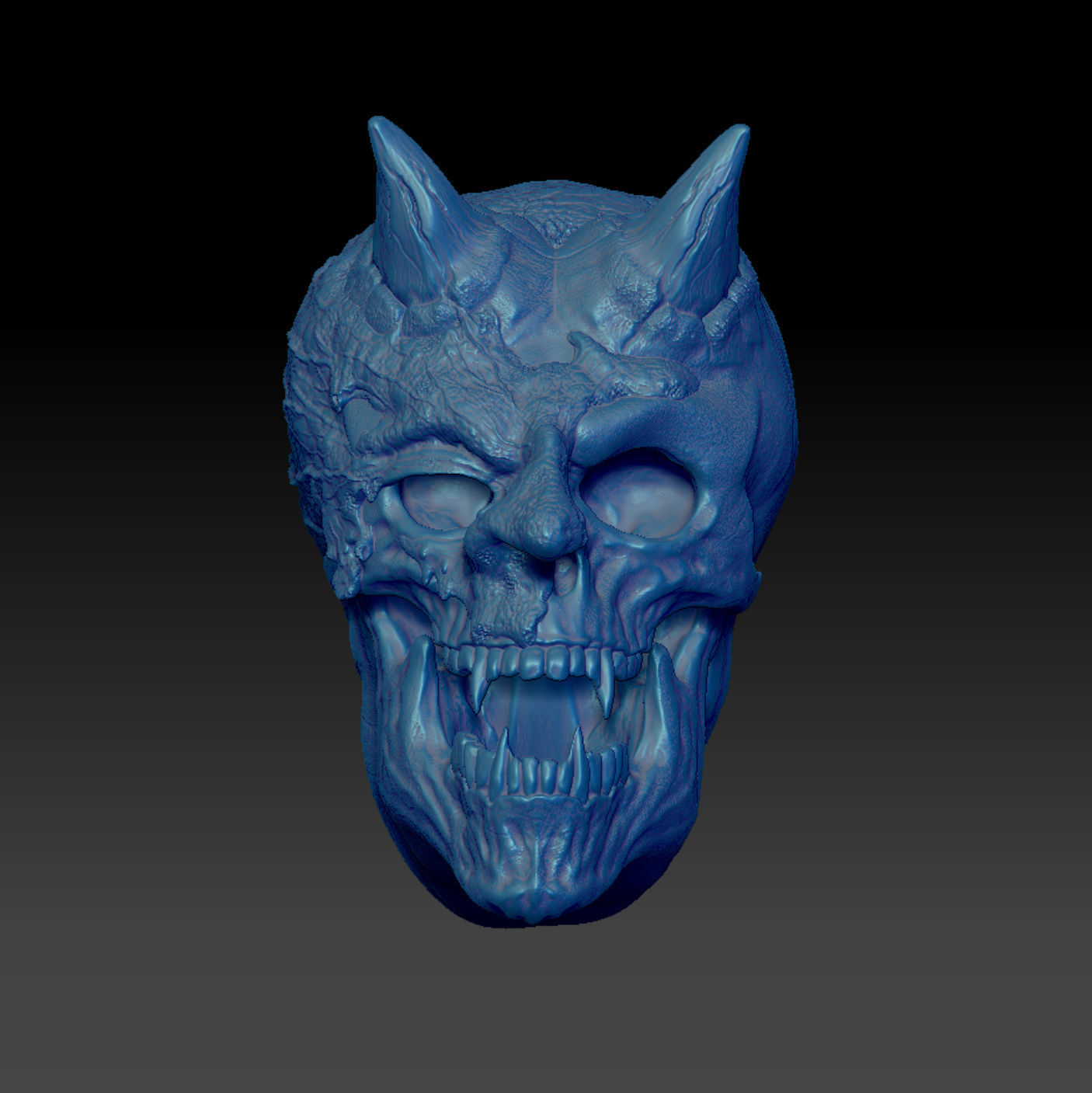Vampire Skull Portrait for the Wall 3D Model File 3D print model_6