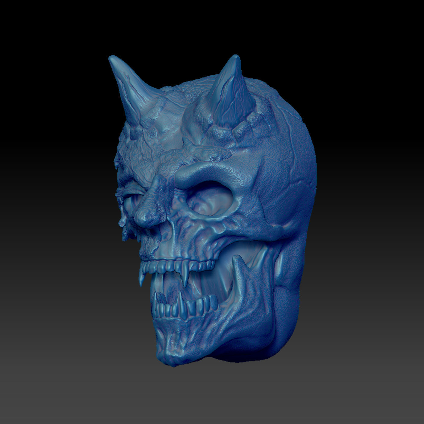 Vampire Skull Portrait for the Wall 3D Model File 3D print model_8