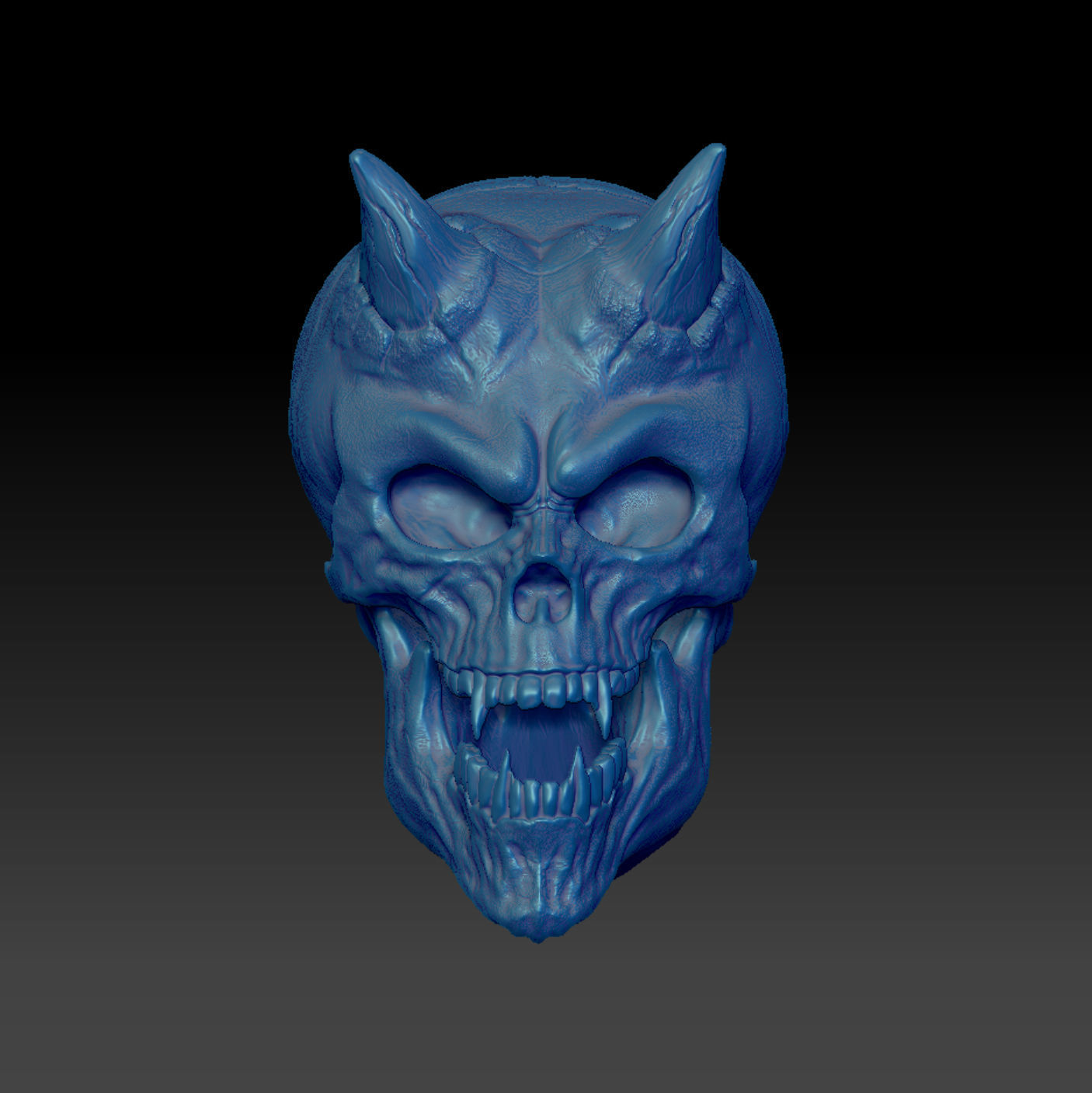 Vampire Skull Portrait for the Wall 3D Model File 3D print model_2