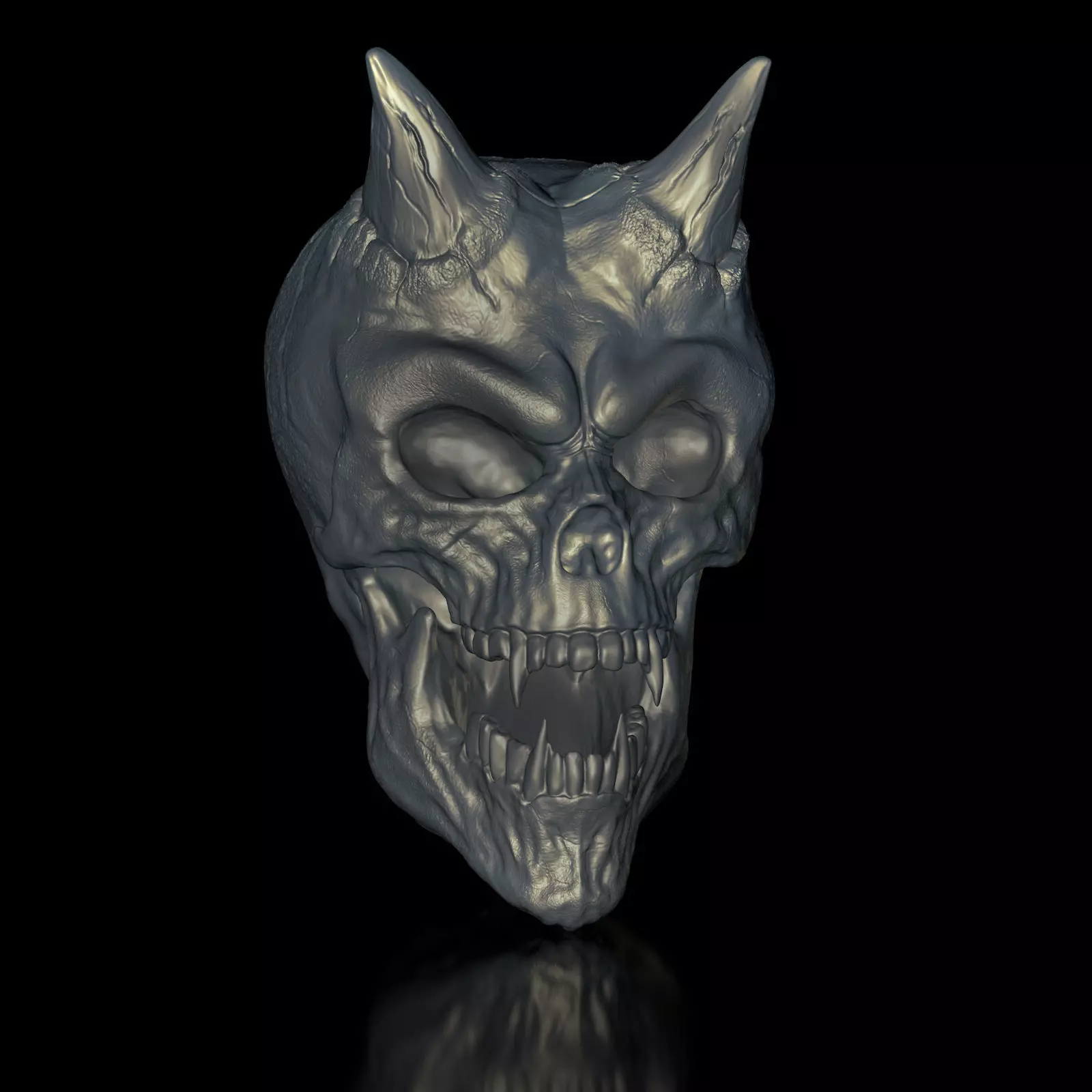 Vampire Skull Portrait for the Wall 3D Model File 3D print model_0