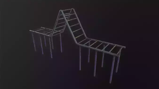 Soviet Oldschool Monkey Bars 3D Model Low-poly 3D model