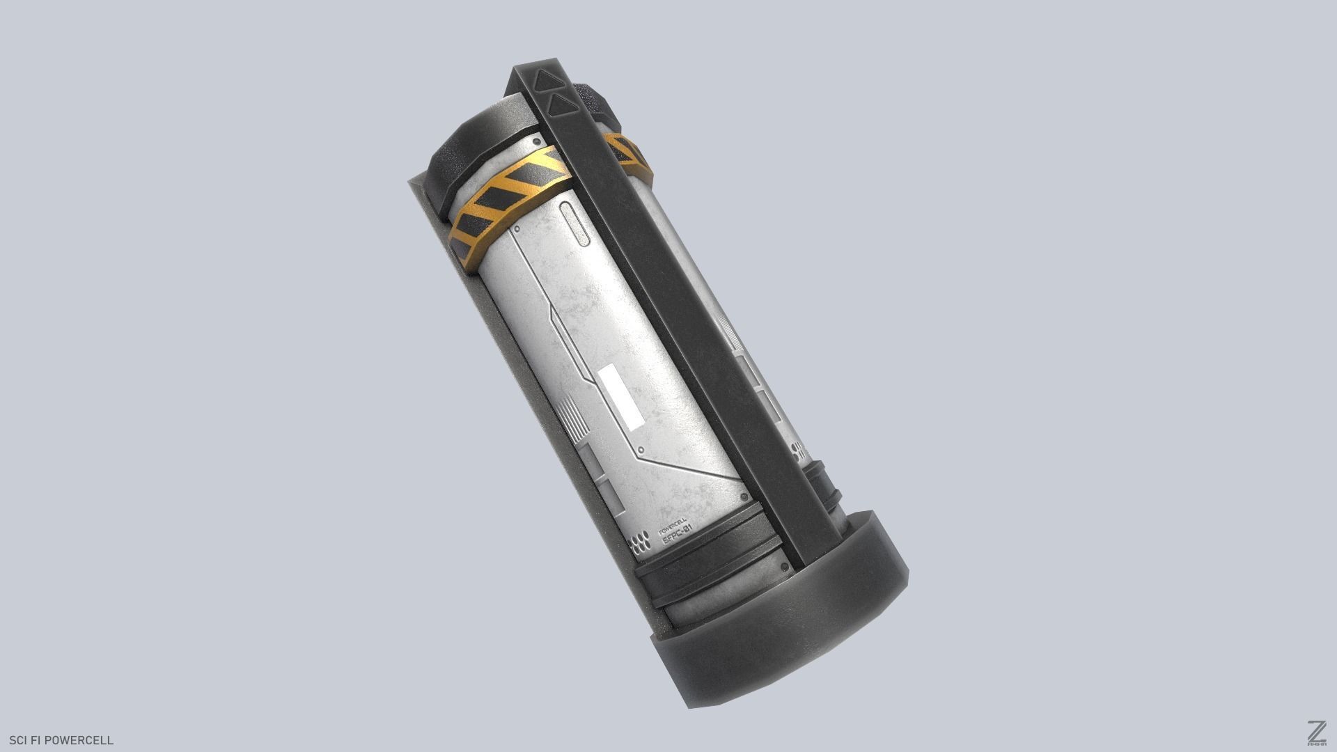 Scifi Powercell Low-poly 3D model_6