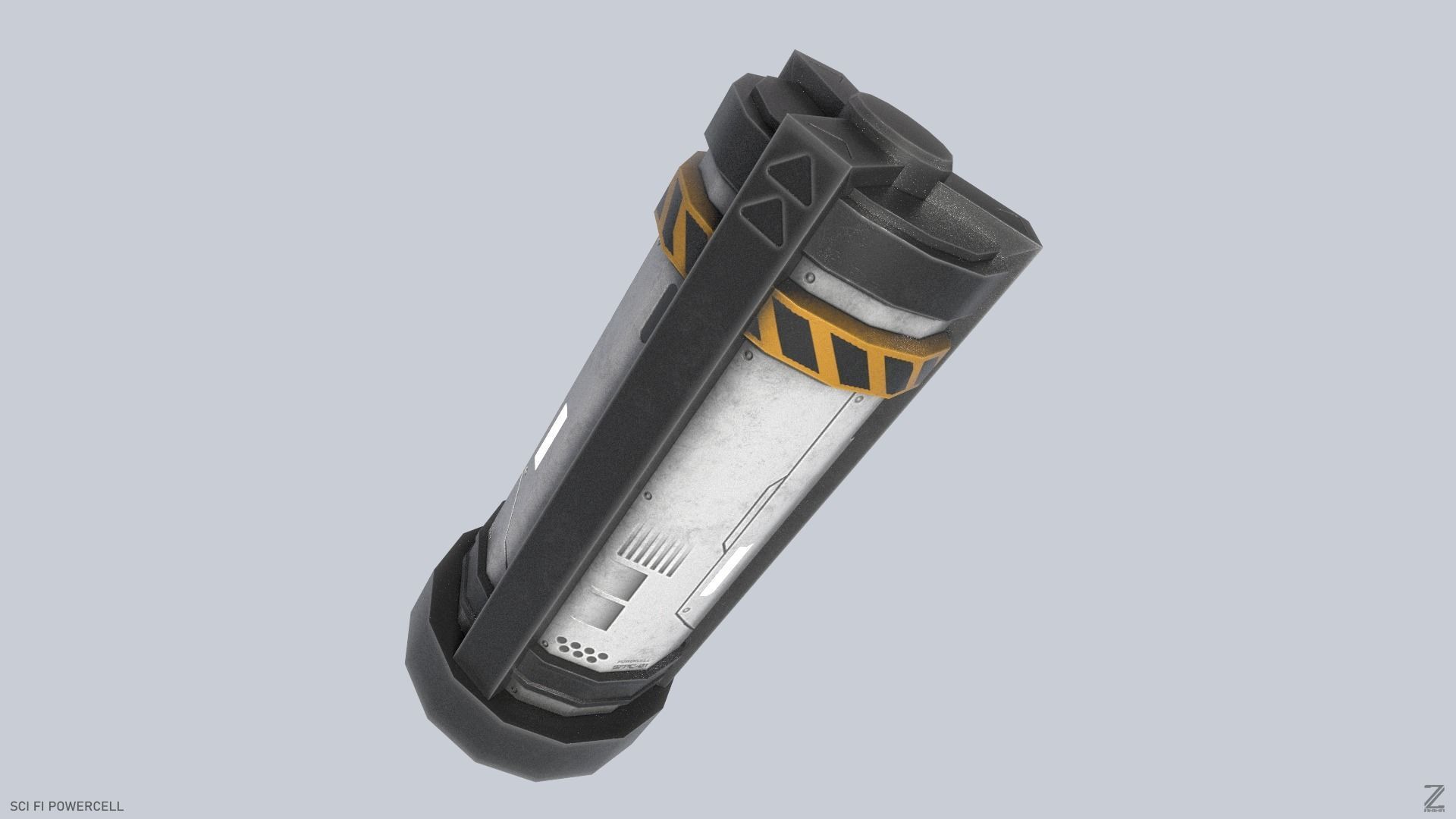 Scifi Powercell Low-poly 3D model_7