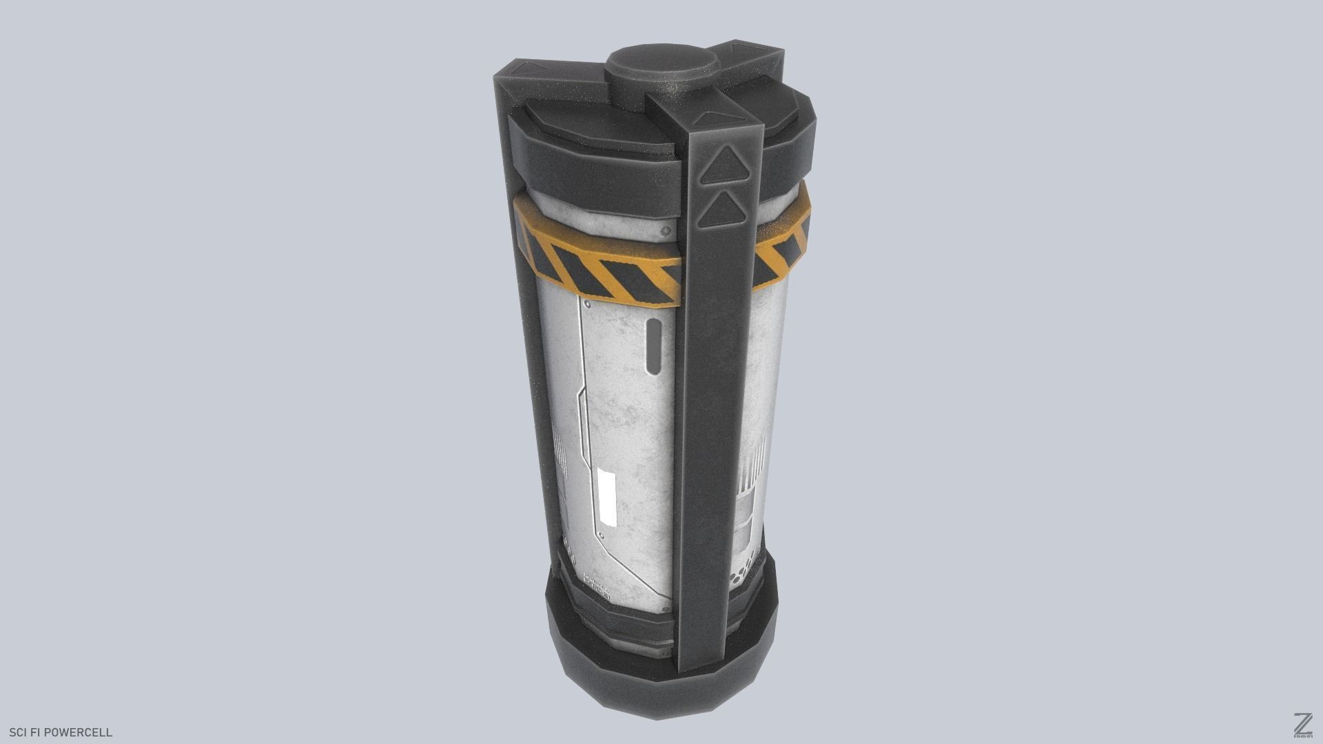 Scifi Powercell Low-poly 3D model_1