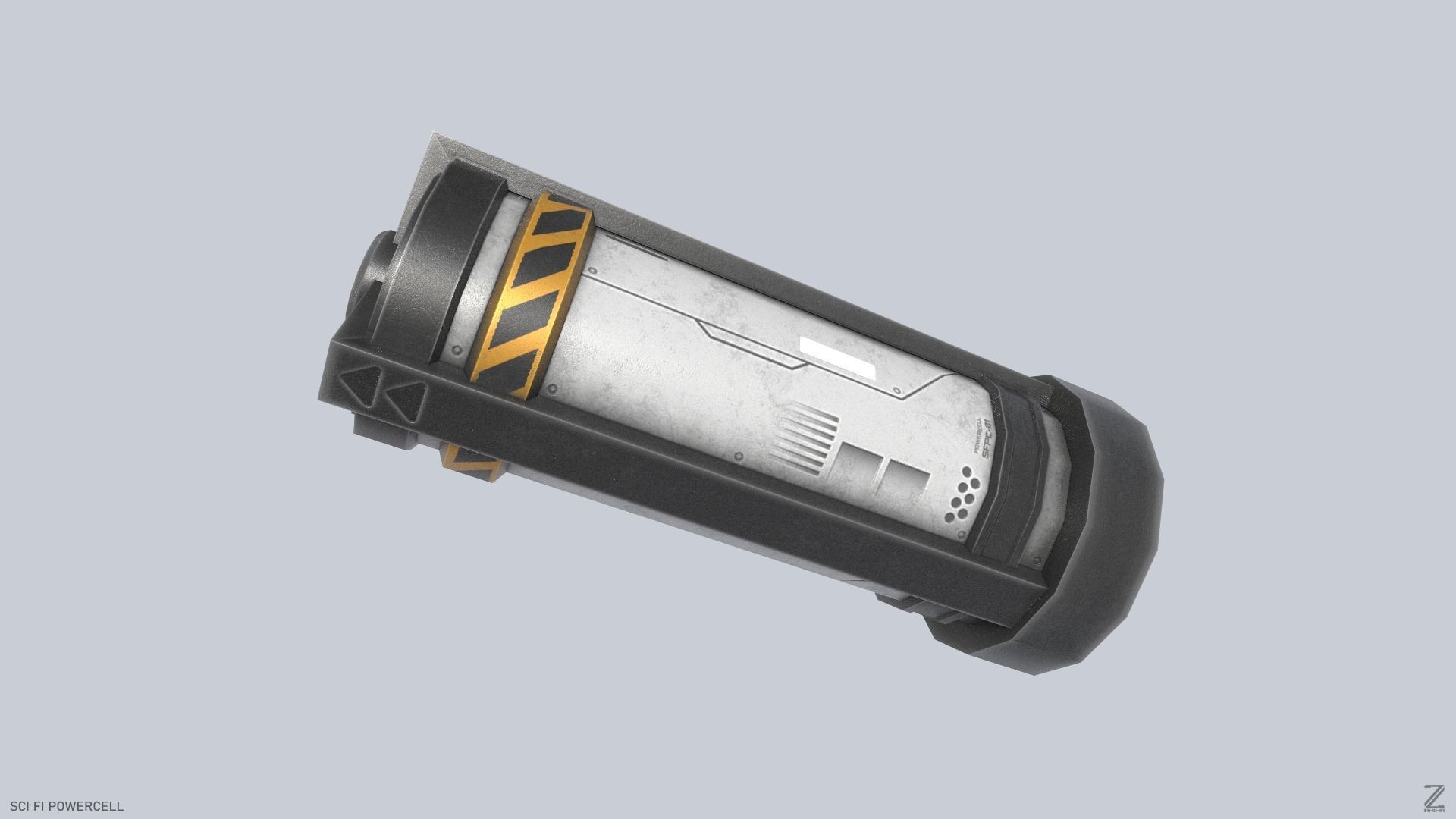 Scifi Powercell Low-poly 3D model_5