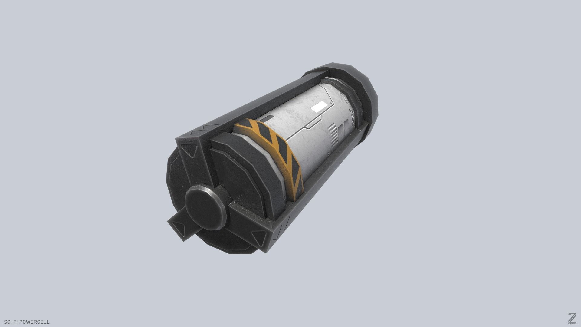 Scifi Powercell Low-poly 3D model_4