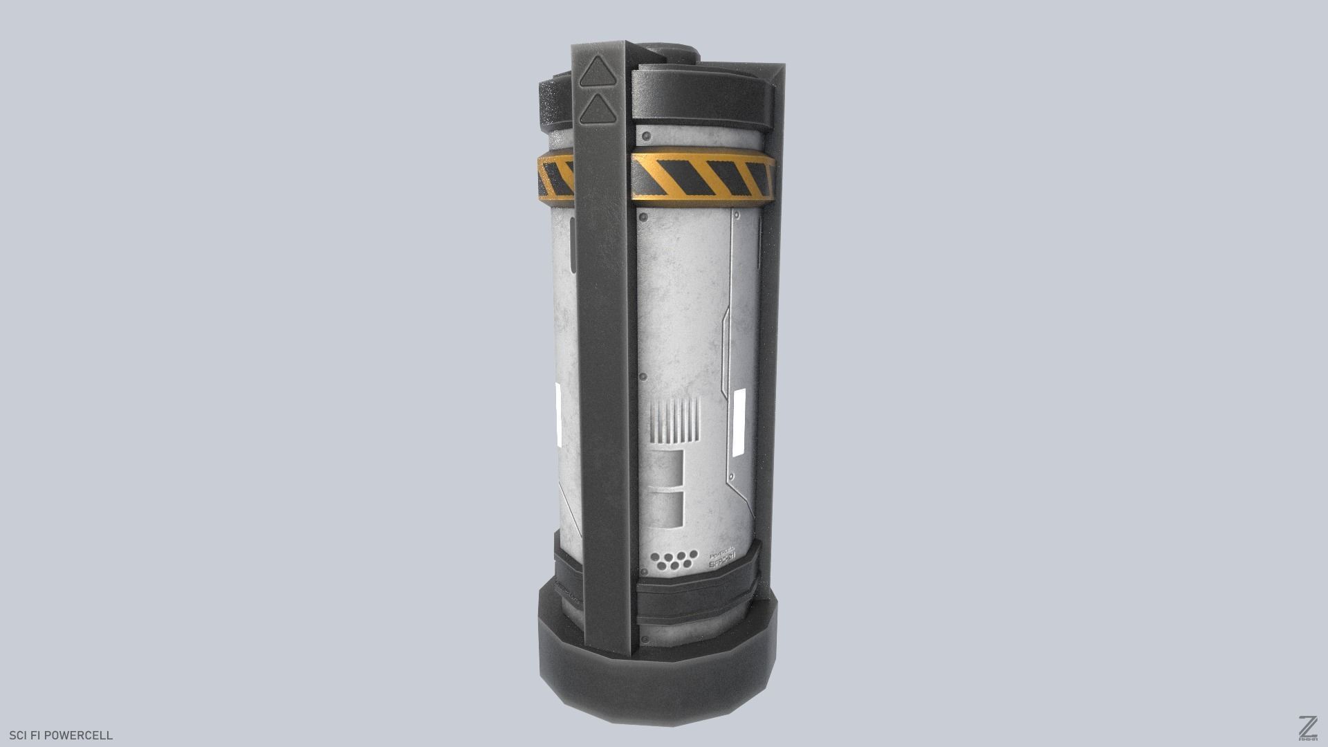 Scifi Powercell Low-poly 3D model_3