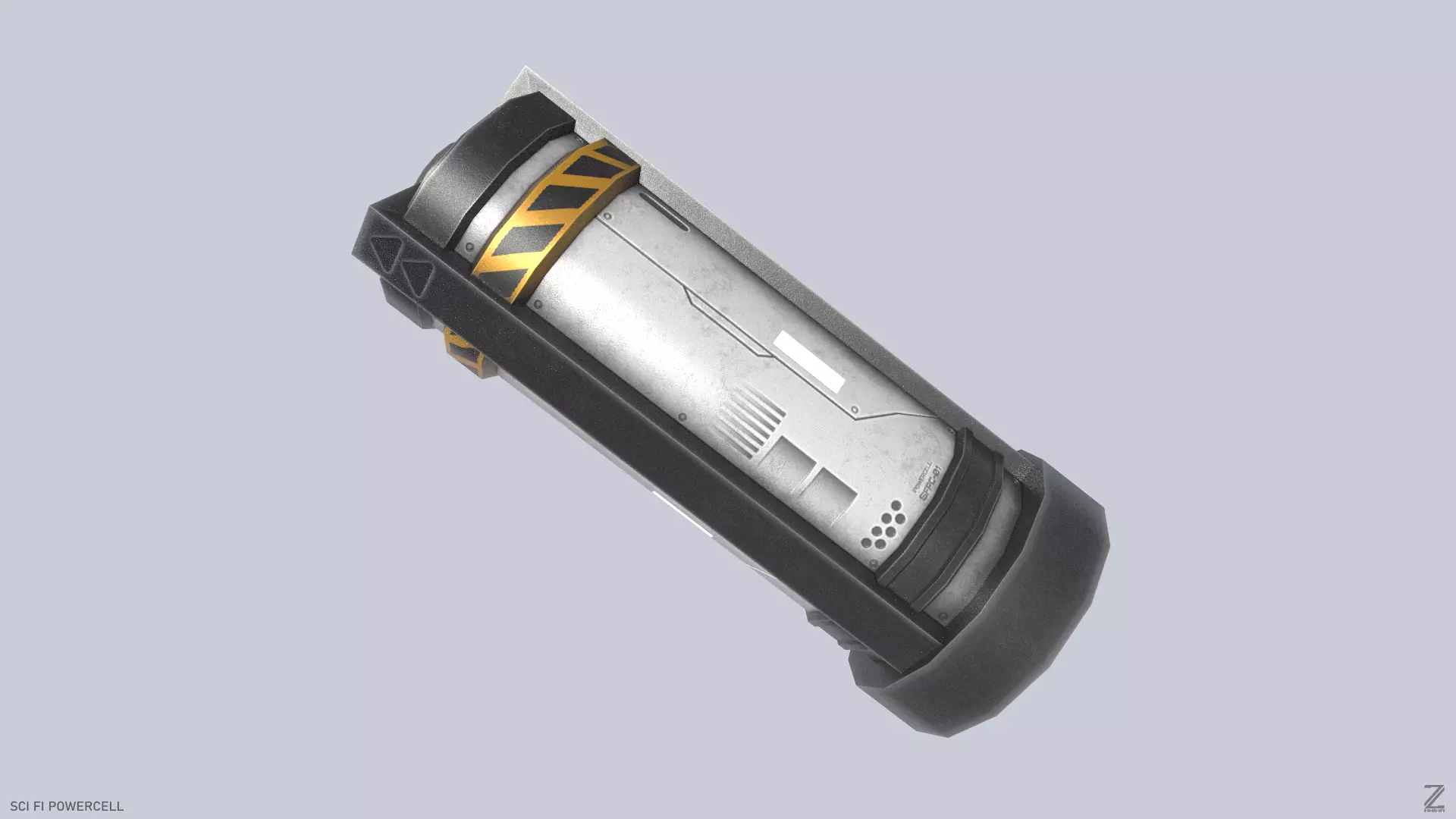 Scifi Powercell Low-poly 3D model_0