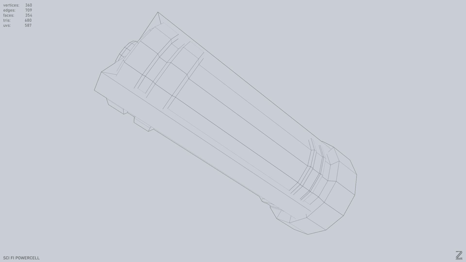 Scifi Powercell Low-poly 3D model_10