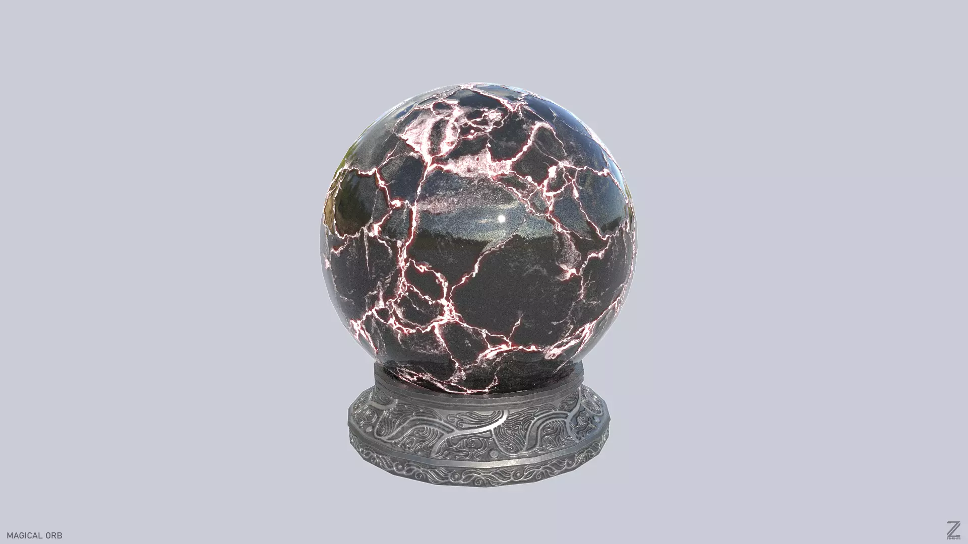Magical Orb Low-poly 3D model_0