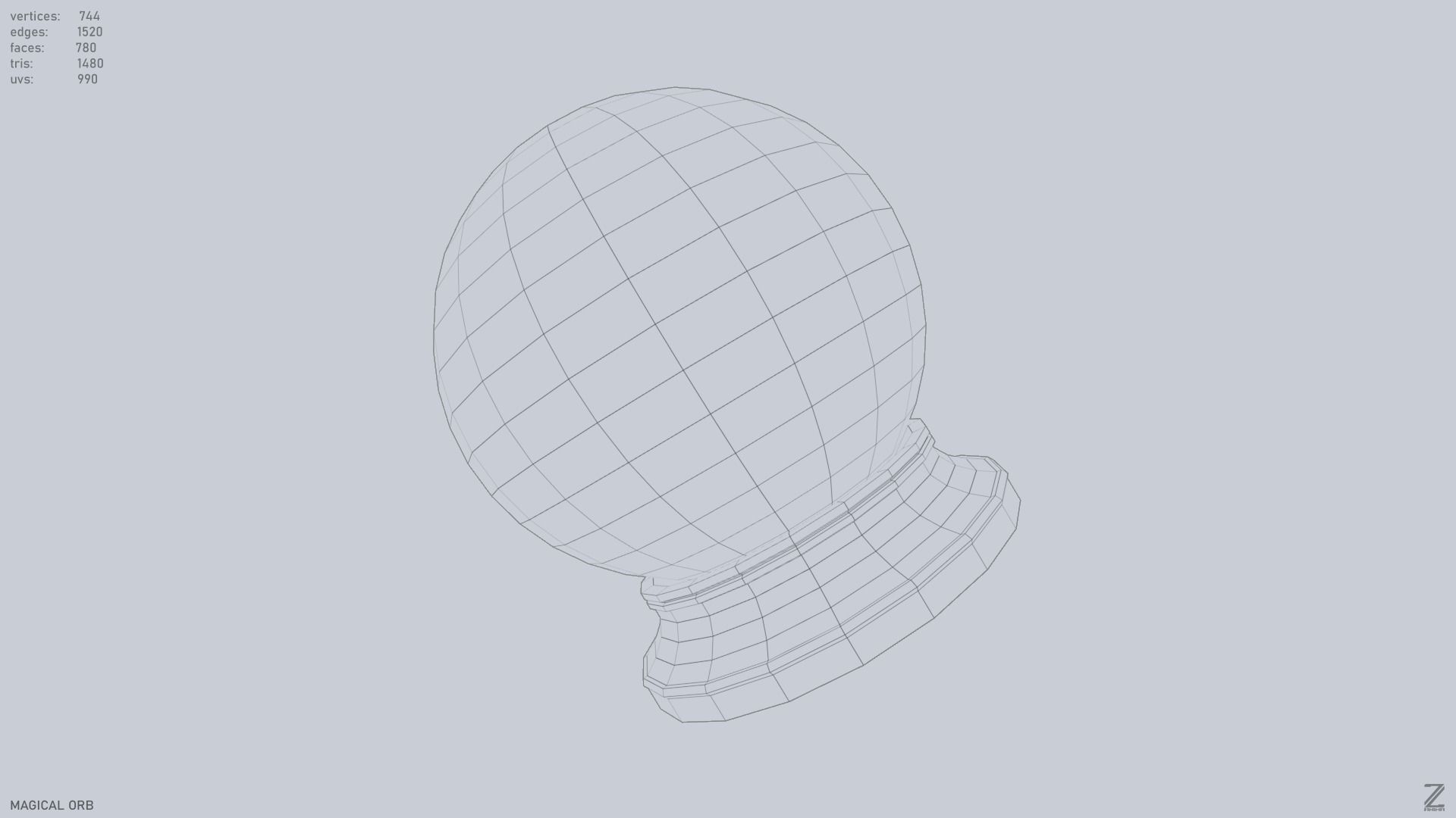 Magical Orb Low-poly 3D model_9