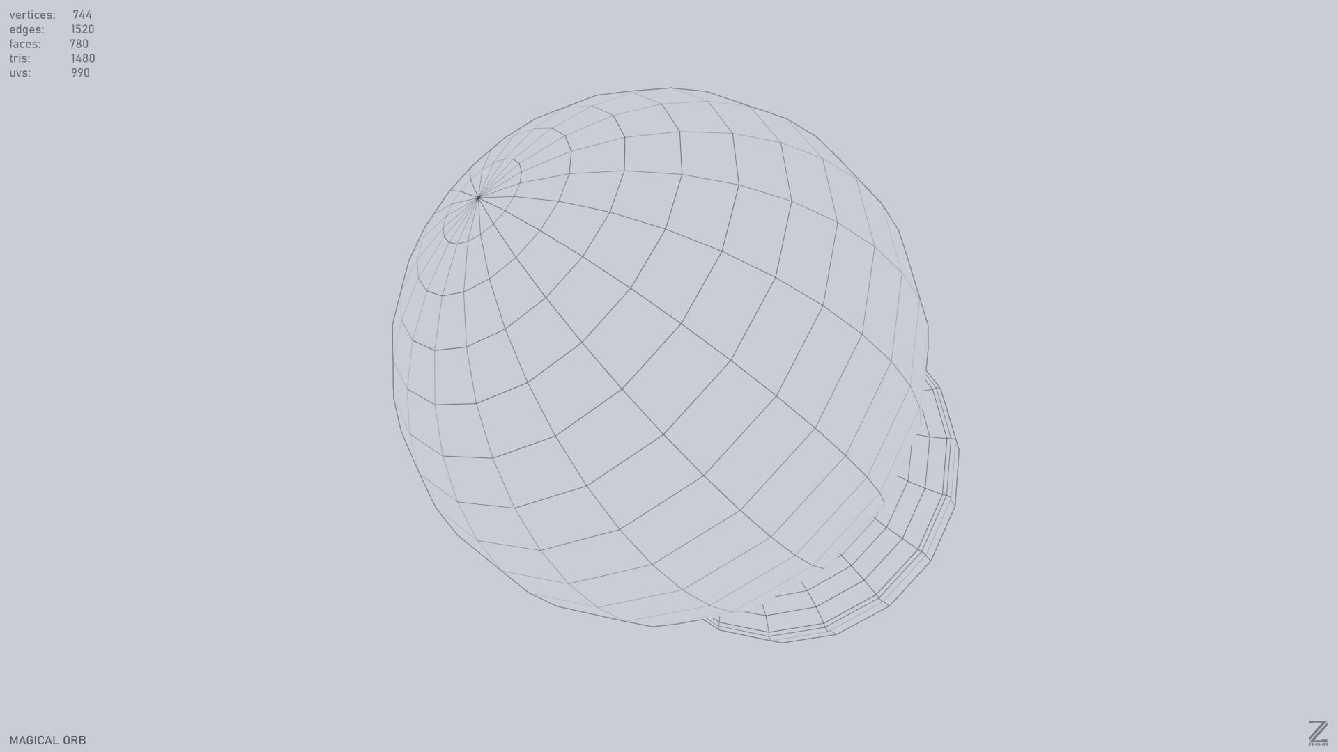 Magical Orb Low-poly 3D model_10